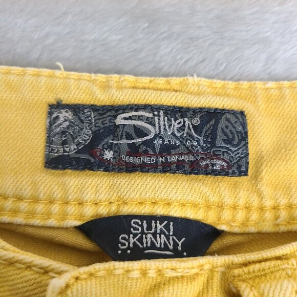 Women's Silver SUKI Skinny Jeans 26x31 Mustard Yellow - Picture 3 of 9